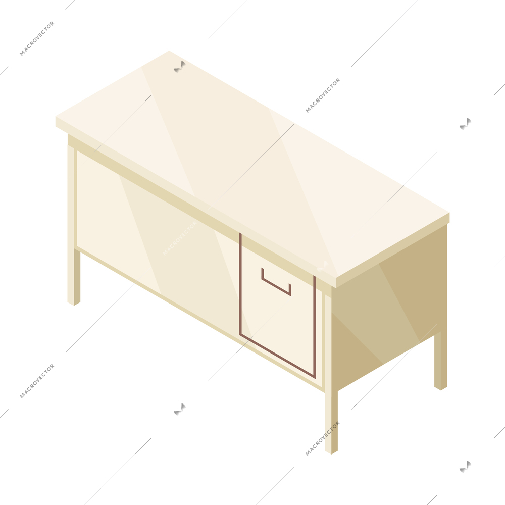 Empty desk isometric icon 3d vector illustration