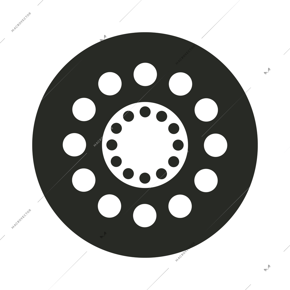 Memphis design abstract round black decorative element flat vector illustration