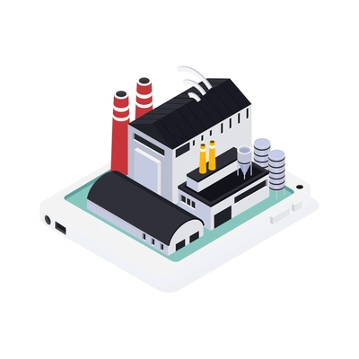 Smart industry automated production facilities isometric icon 3d vector illustration