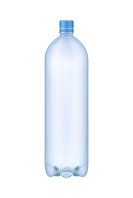 Realistic plastic water bottle on white background vector illustration