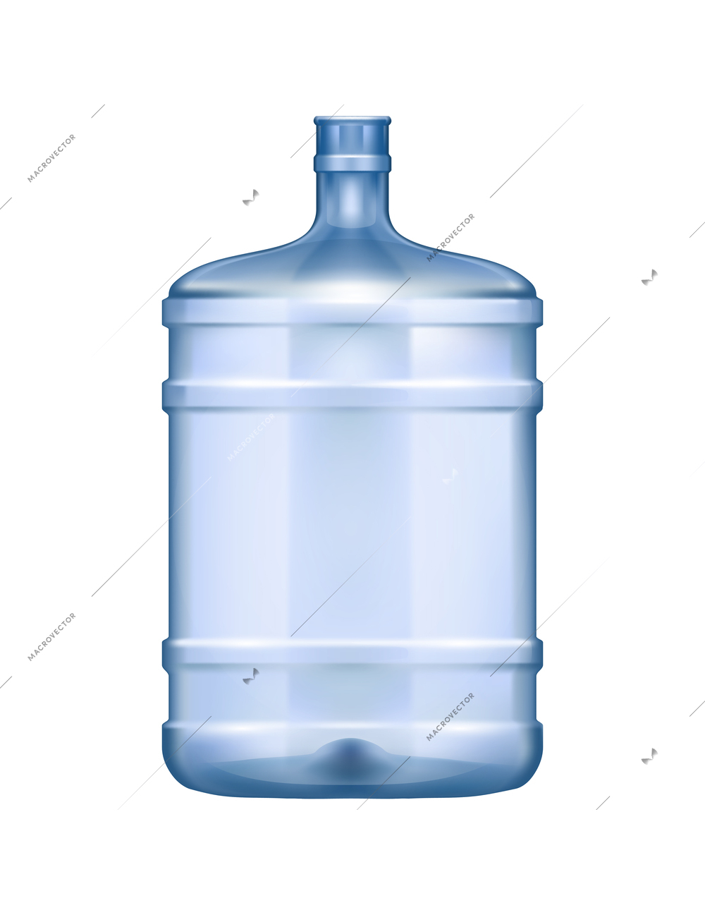 Large plastic bottle of water for dispenser realistic vector illustration