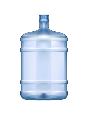 Large plastic bottle of water for dispenser realistic vector illustration