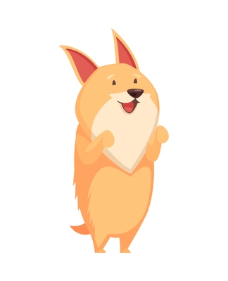 Cartoon cute puppy sitting up and begging vector illustration