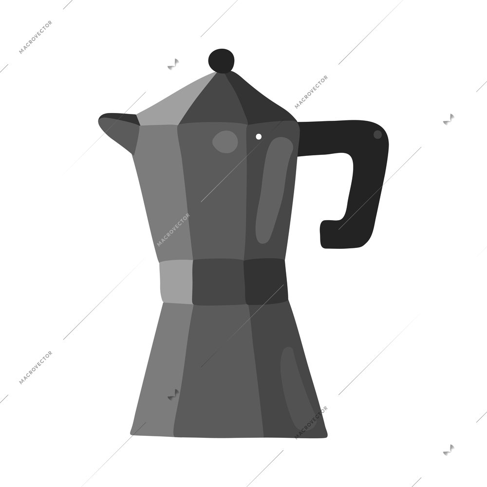 Moka pot geyser coffee maker flat icon vector illustration