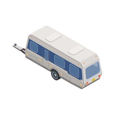 Camper recreational vehicle isometric icon 3d vector illustration