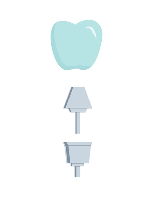 Dental prosthesis artificial teeth flat icon vector illustration