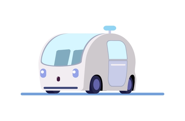 Driverless car autonomous vehicle flat icon vector illustration