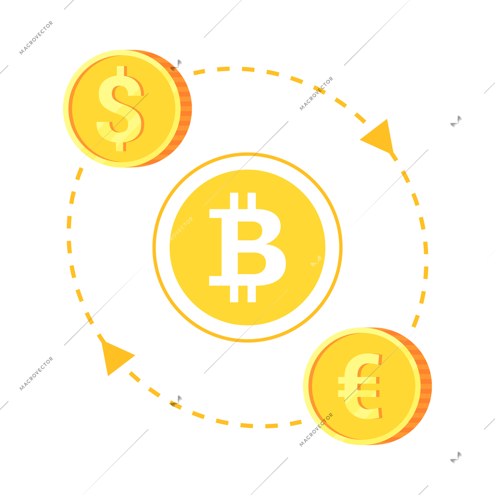 Cryptocurrency exchange flat icon vector illustration