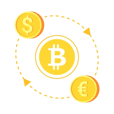 Cryptocurrency exchange flat icon vector illustration