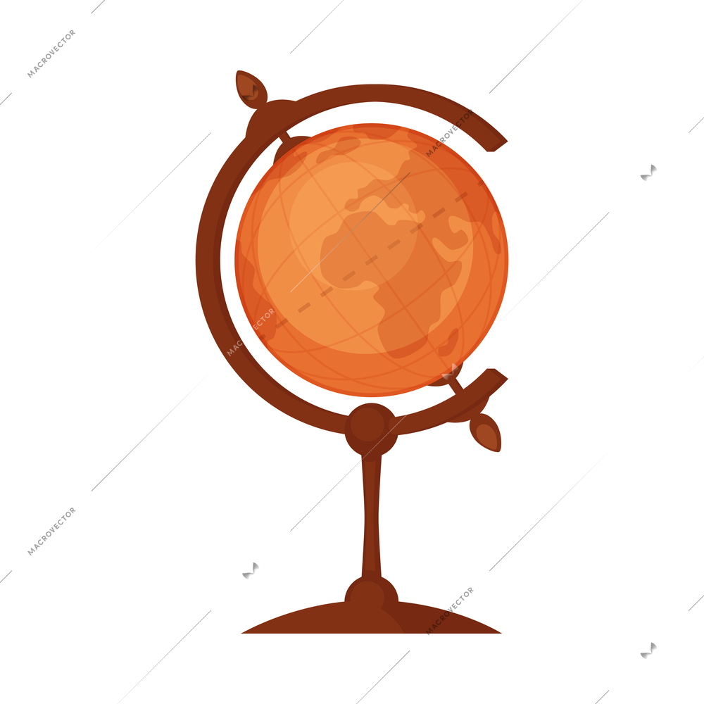 Flat vintage globe on white background vector illustration