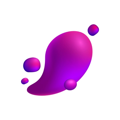 Astract neon shape of holographic fluid spills cartoon vector illustration