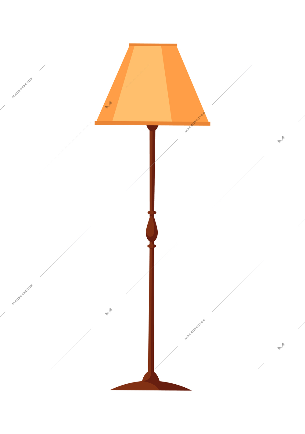 Flat vintage standard lamp on white background vector illustration