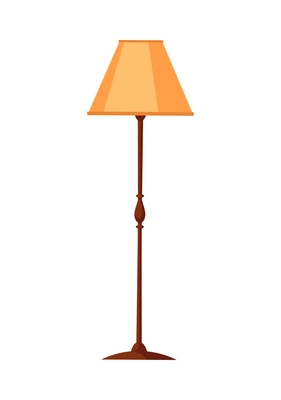 Flat vintage standard lamp on white background vector illustration