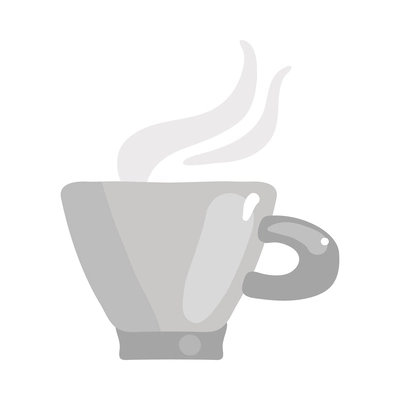 Cup of hot coffee or tea flat icon on white background vector illustration