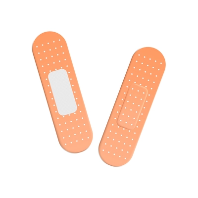 Realistic medical plasters on white background isolated vector illustration