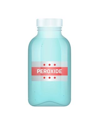 Realistic hydrogen peroxide bottle vector illustration