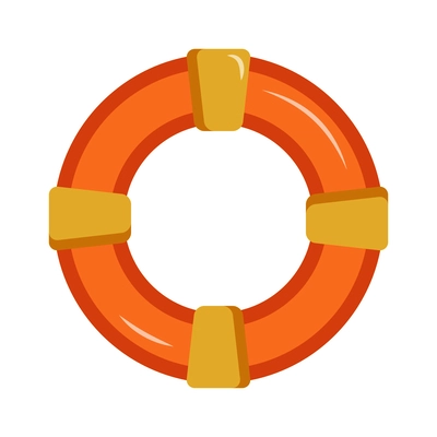 Lifebuoy flat icon on white background vector illustration