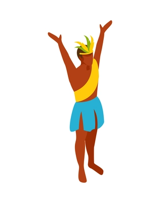 Isomeric man during brazilian carnival on white background vector illustration