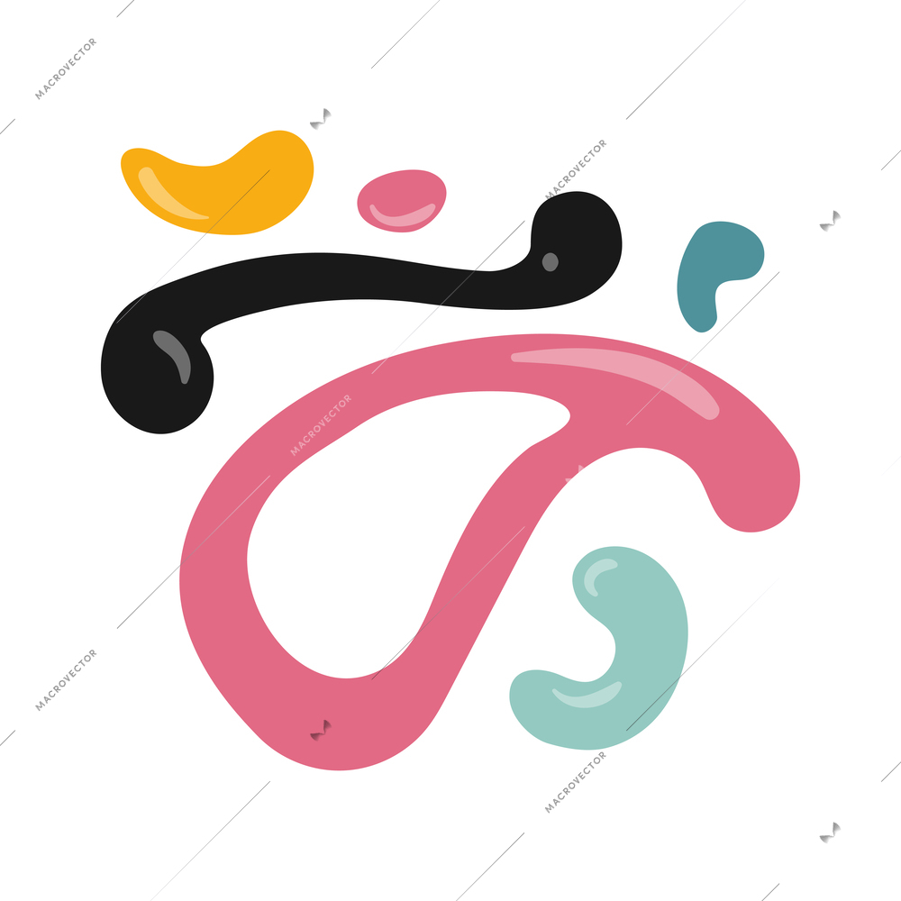 Colorful tailor curves of different shapes and sizes flat icon vector illustration