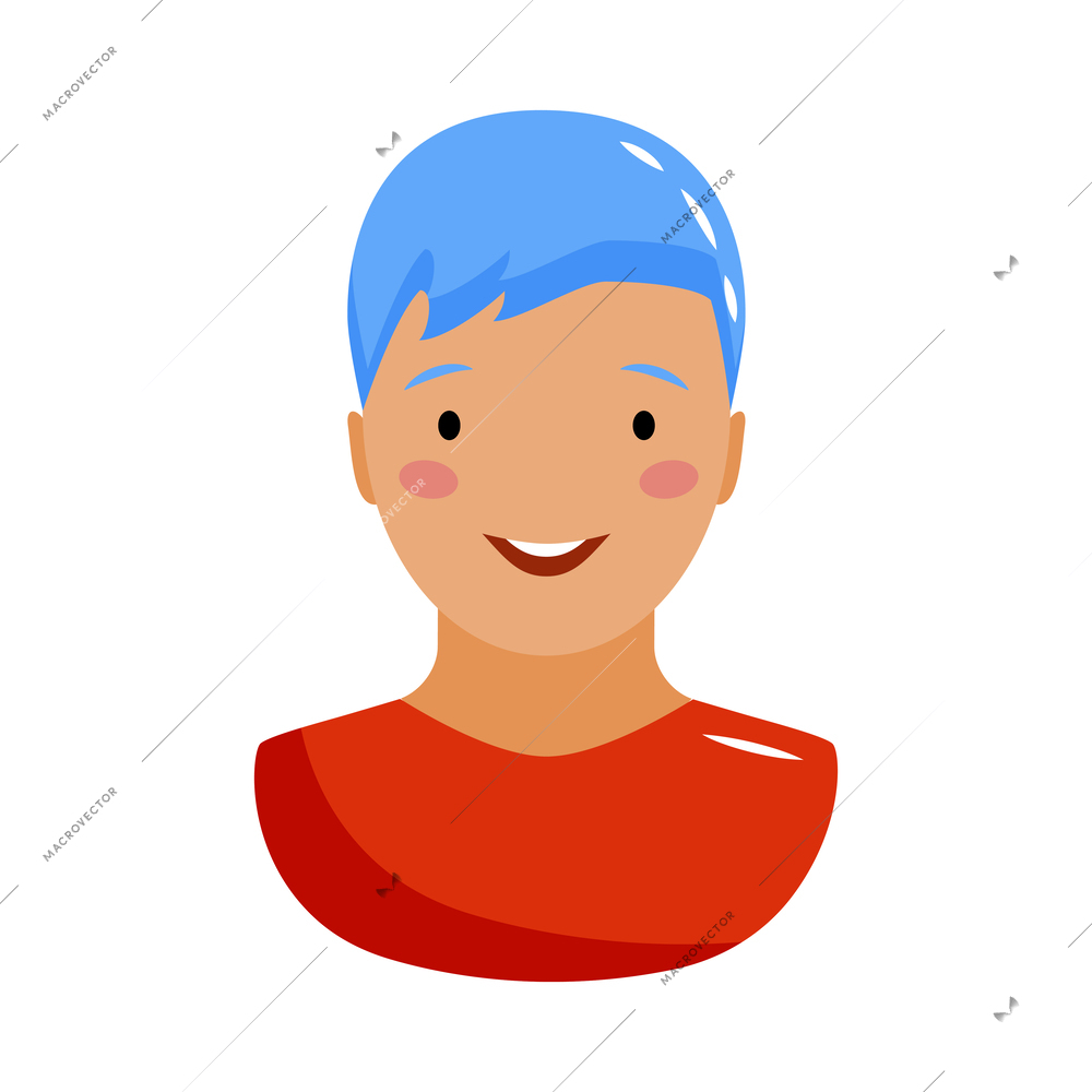 Chatbot chat messenger avatar flat icon with male character vector illustration