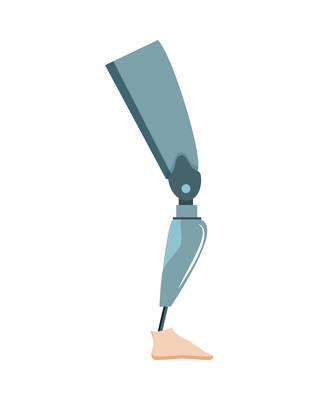 Bionic leg prosthesis artificial limb flat icon vector illustration