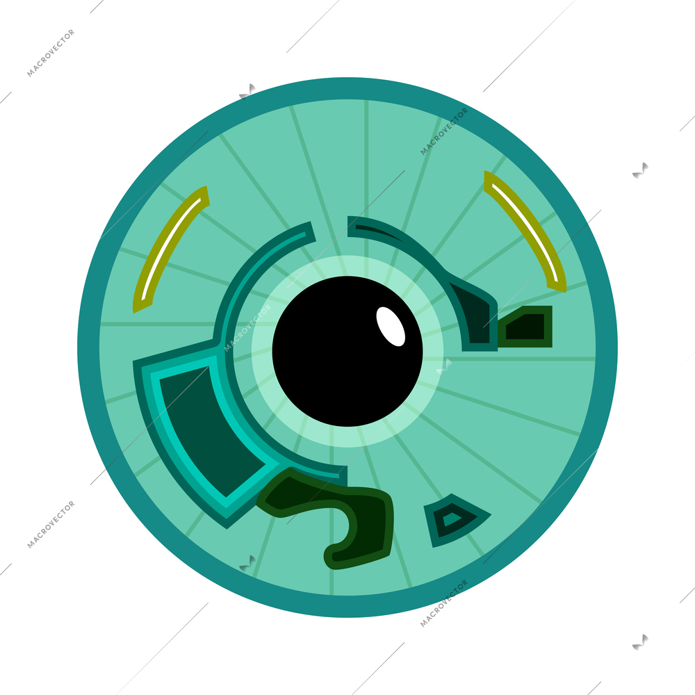 Bionic eye prosthesis flat icon vector illustration