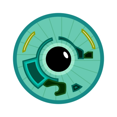 Bionic eye prosthesis flat icon vector illustration