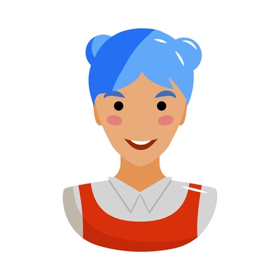 Chatbot chat messenger avatar flat icon with female character vector illustration
