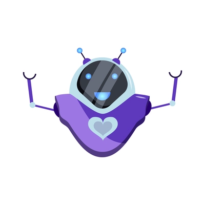 Chatbot chat messenger flat icon with robotic character vector illustration