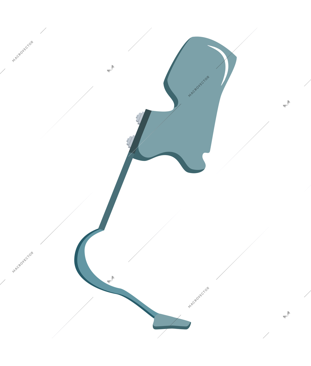 Flat bionic leg prosthesis artificial limb icon vector illustration