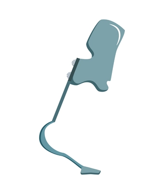 Flat bionic leg prosthesis artificial limb icon vector illustration