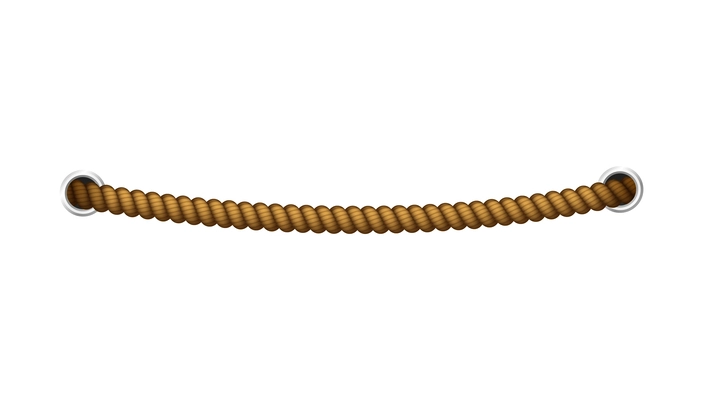 Realistic rope with metallic holes vector illustration