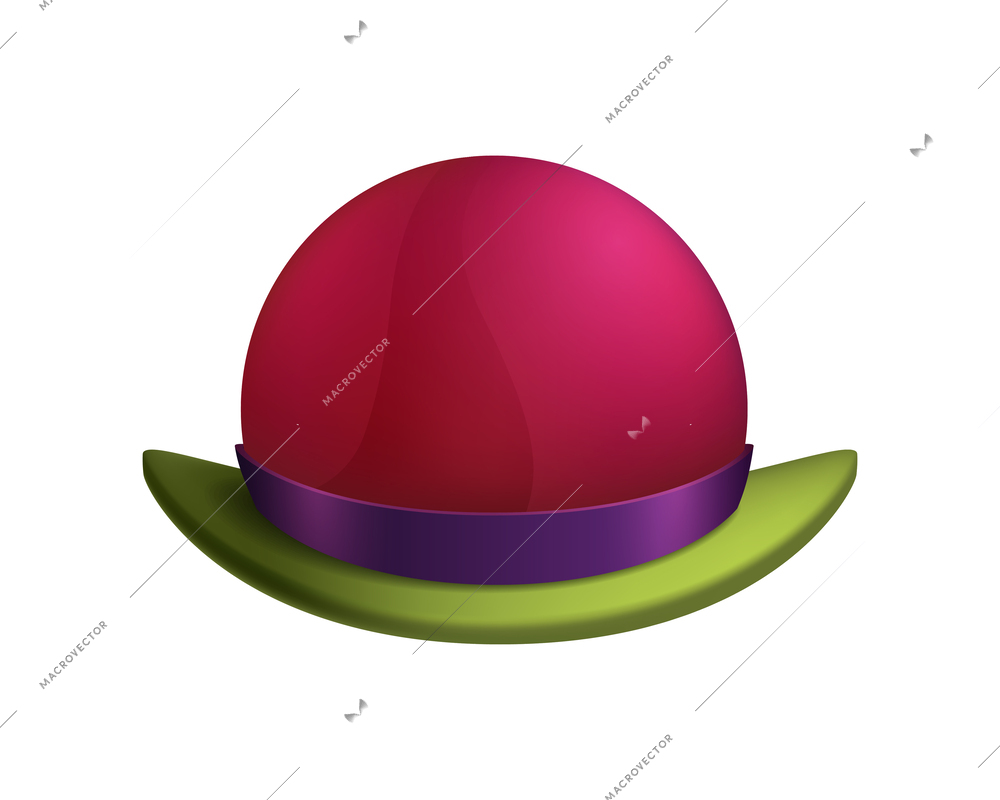 Photo booth party accessory colorful hat realistic vector illustration