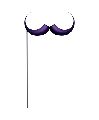 Photo booth party accessory fake moustache realistic vector illustration