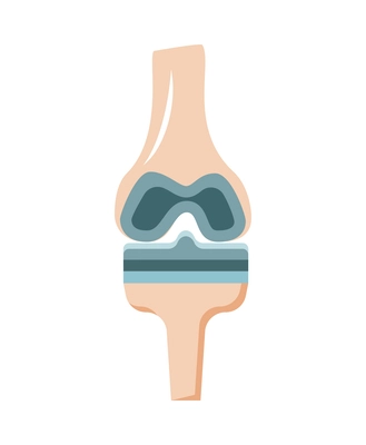 Joint prosthesis knee replacement flat icon vector illustration