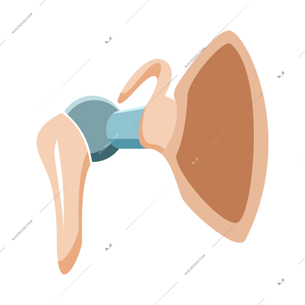 Shoulder joint prosthesis flat icon vector illustration