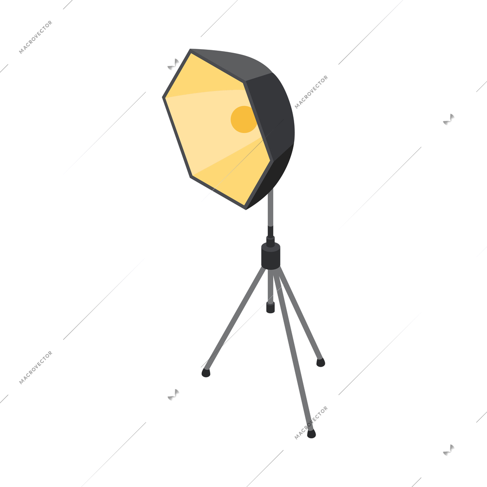 Professional studio lighting equipment isometric icon vector illustration