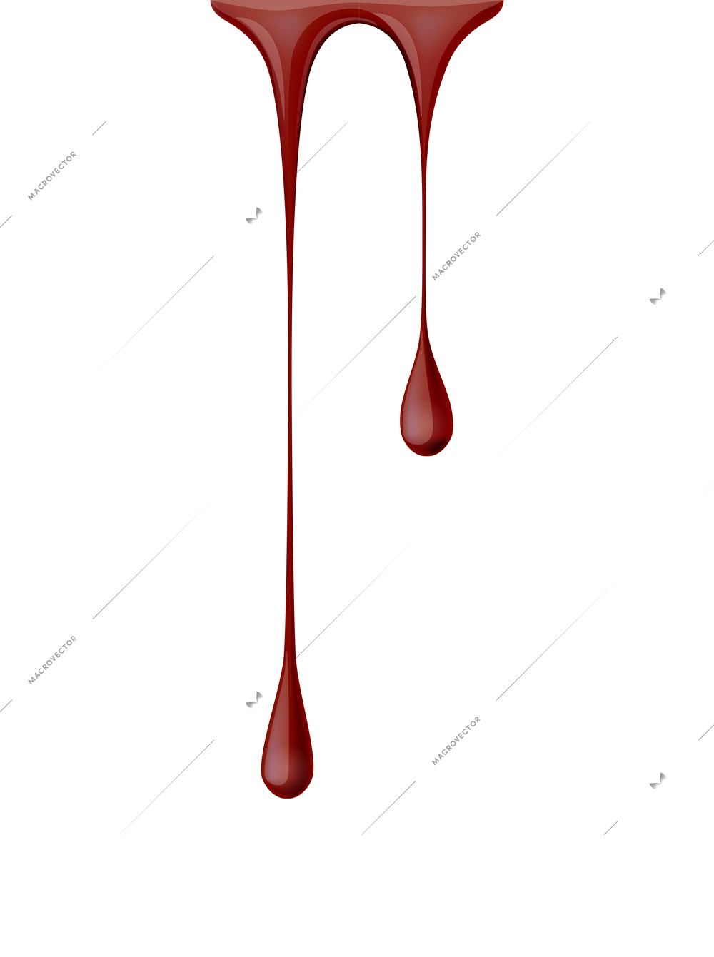 Realistic dripping chocolate drops on white background vector illustration