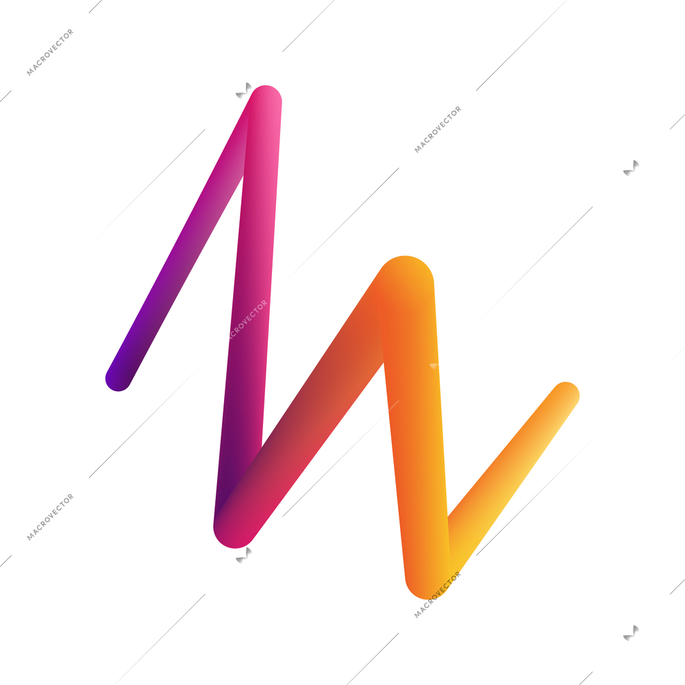 Abstract gradient holographic cartoon shape on white background vector illustration