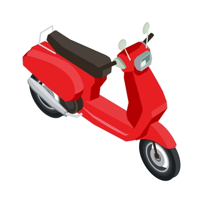 Red scooter isometric icon 3d vector illustration