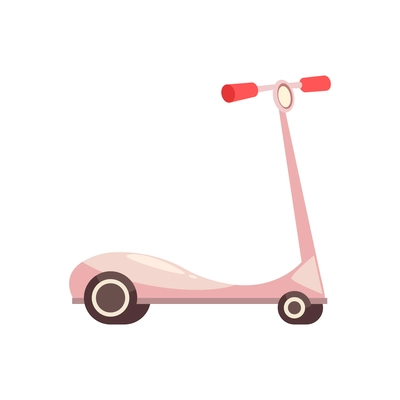 Pink children scooter flat icon vector illustration