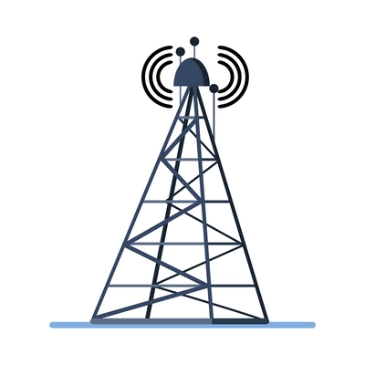 Telecommunication tower flat icon vector illustration