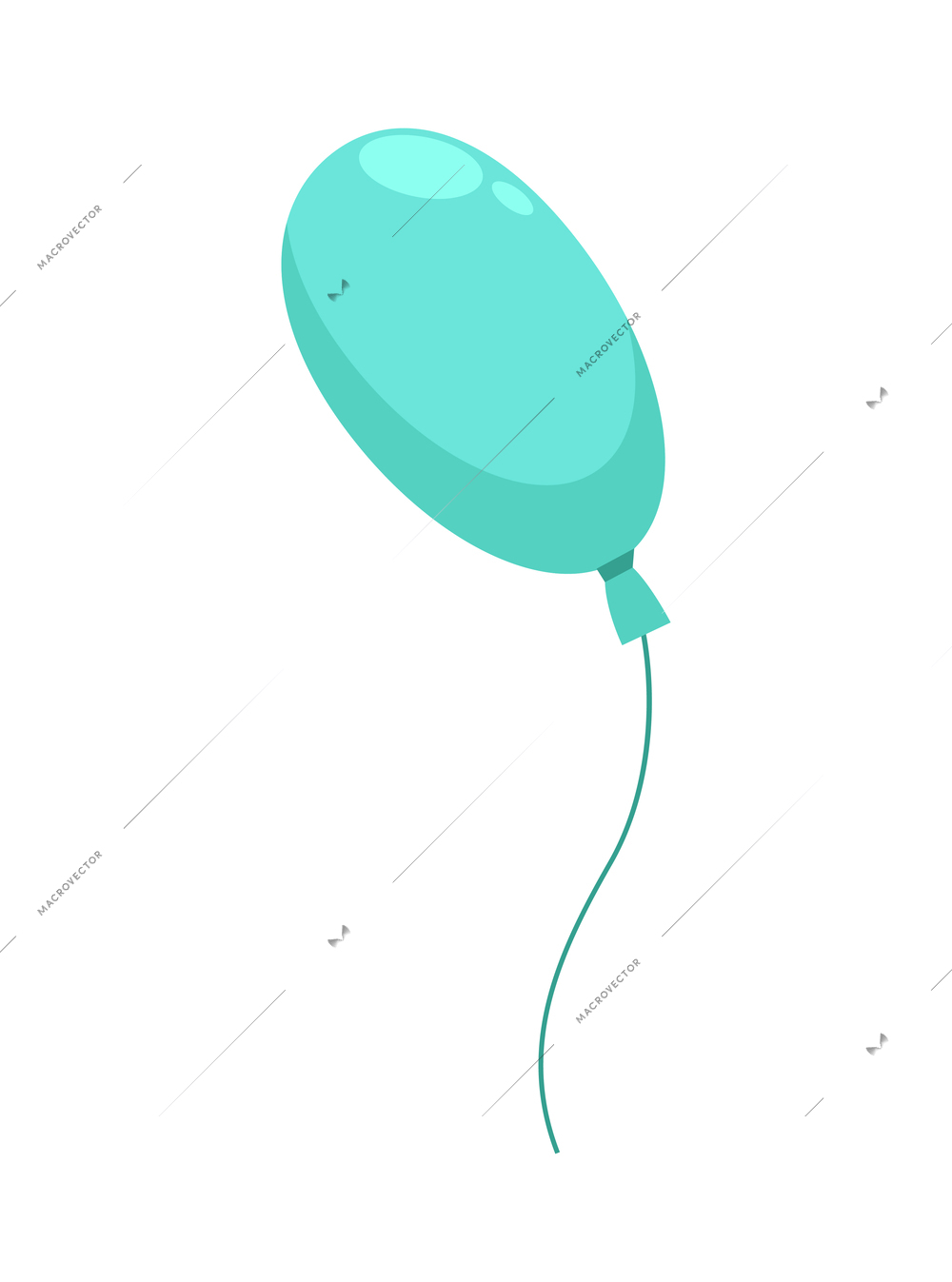 Cartoon blue balloon vector illustration