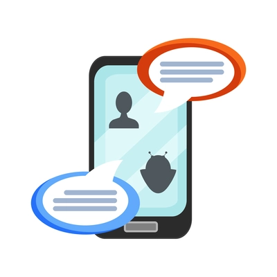 Chatbot customer support service flat icon vector illustration