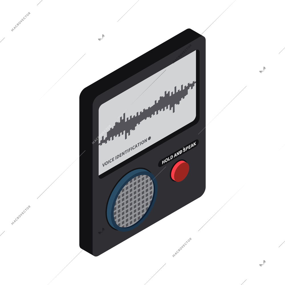 Access identification voice recognition technology isometric icon vector illustration