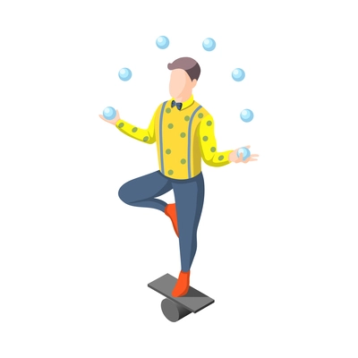 Magic show circus juggler isometric icon vector illustration