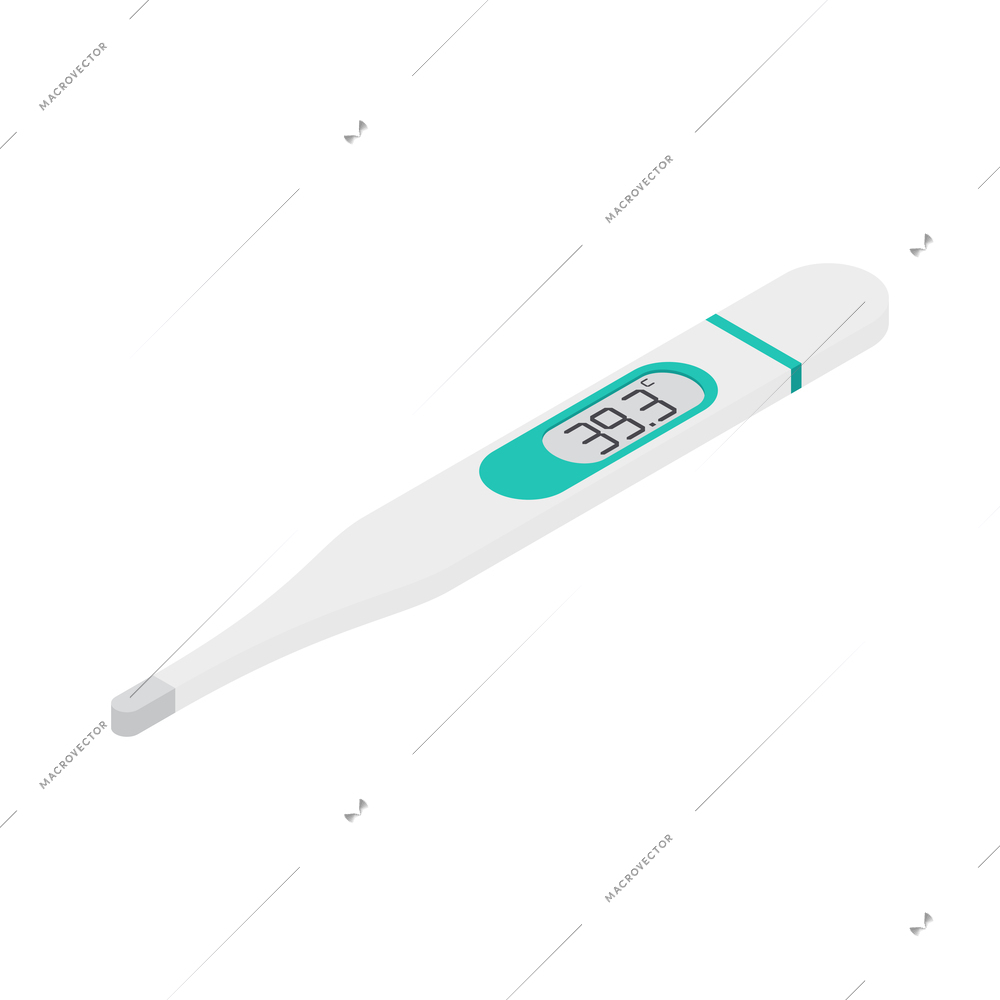 Isometric electronic thermometer icon vector illustration