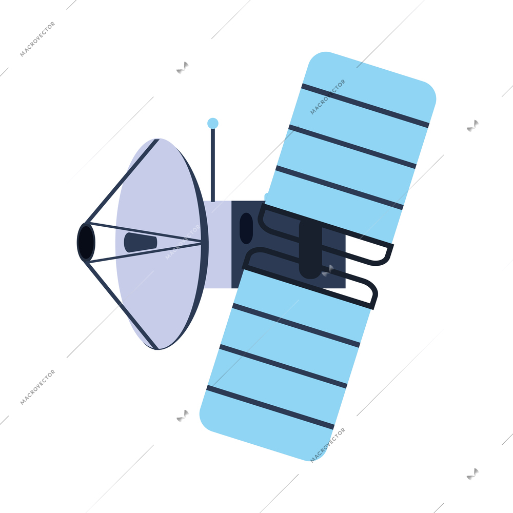 Space satellite icon in flat style vector illustration