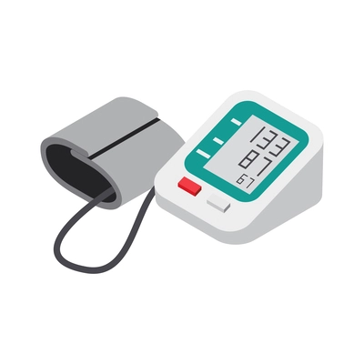 Isometric electronic pressure monitor icon 3d vector illustration