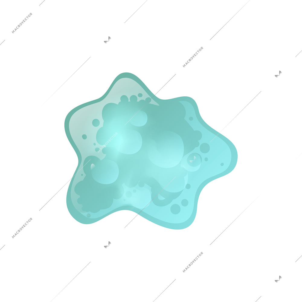 Realistic blue animal or human cell on white background vector illustration